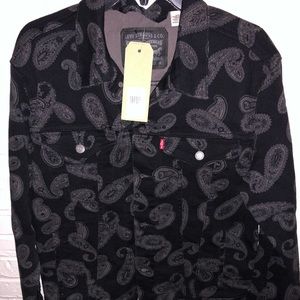 Levi Strauss and Co Black Denim Jacket Paisleys